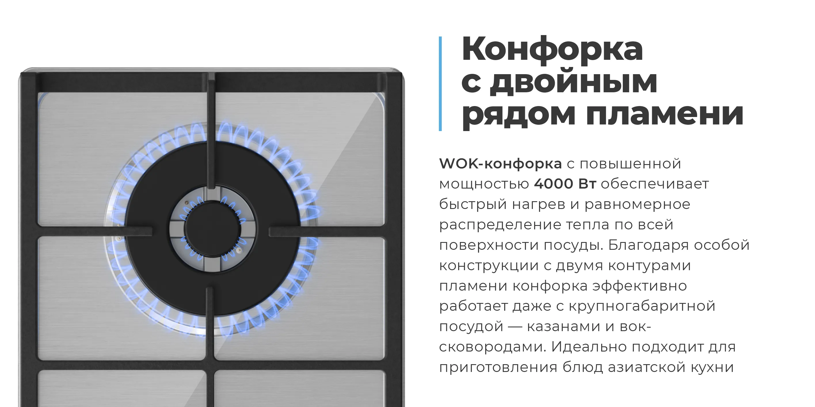 Конфорка с двойным рядом пламени
