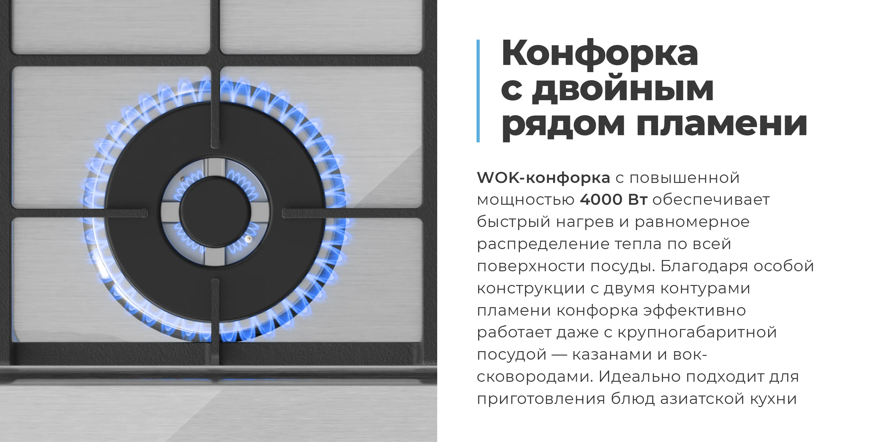 Конфорка с двойным рядом пламени